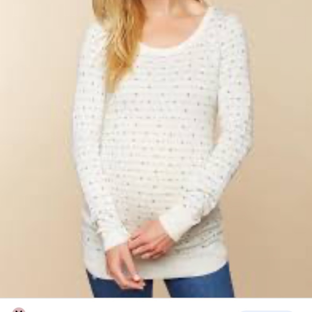 Crew neck side ruched sweater